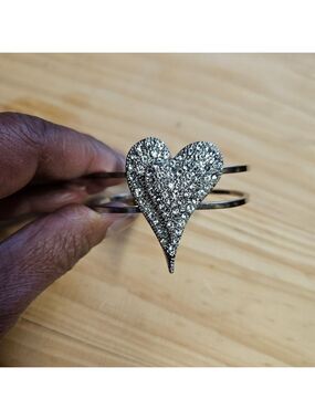 Hjerter Silver-tone Crystal Heart Bracelet